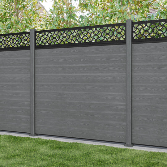 Classic Vida Fence Panel - Mid Grey - with our composite posts
