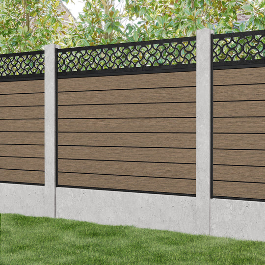 Fusion Vida Fence Panel - Teak - for existing concrete posts