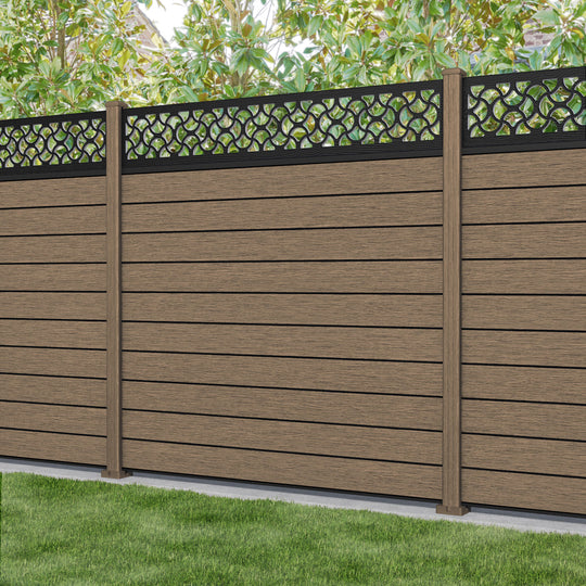 Fusion Vida Fence Panel - Teak - with our composite posts