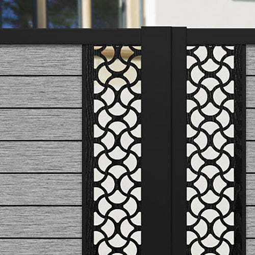 Fusion Vida Straight Top Driveway Gate - Light Grey - Middle & End Screen