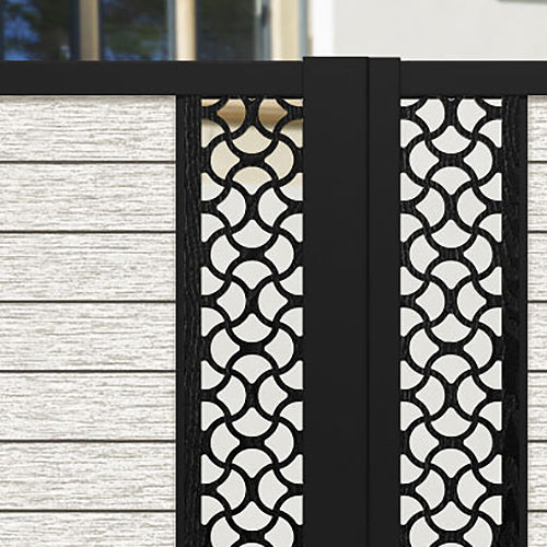 Fusion Vida Straight Top Driveway Gate - Light Stone - Middle & End Screen
