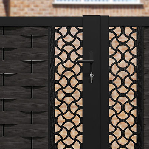Ripple Vida Straight Top Driveway Gate - Dark Oak - Middle & End Screen