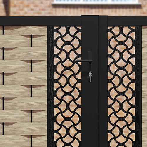 Ripple Vida Straight Top Driveway Gate - Light Oak - Middle & End Screen