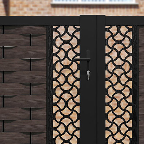 Ripple Vida Straight Top Driveway Gate - Mid Brown - Middle & End Screen