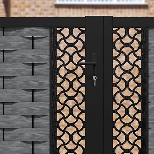 Ripple Vida Straight Top Driveway Gate - Mid Grey - Middle Screen