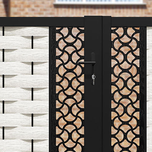 Ripple Vida Straight Top Driveway Gate - Light Stone - Middle & End Screen