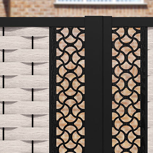 Ripple Vida Straight Top Driveway Gate - Mid Stone - Middle & End Screen