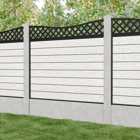 Fusion Low Wave Fence Panel - Light Stone - for existing concrete posts