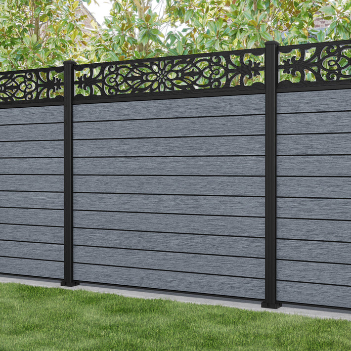 Fusion Windsor Fence Panel - Anthracite - with our aluminium posts