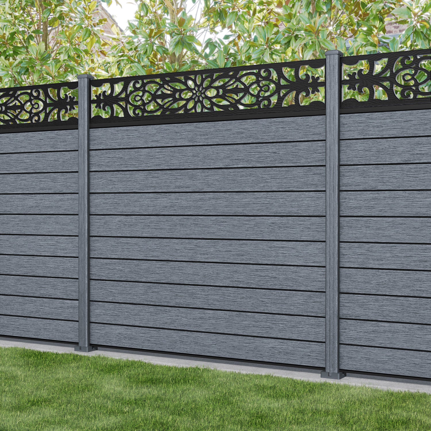 Fusion Windsor Fence Panel - Anthracite - with our composite posts