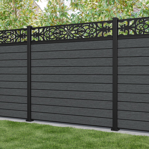 Fusion Windsor Fence Panel - Dark Grey - with our aluminium posts