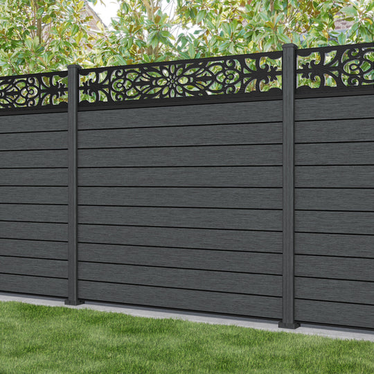 Fusion Windsor Fence Panel - Dark Grey - with our composite posts