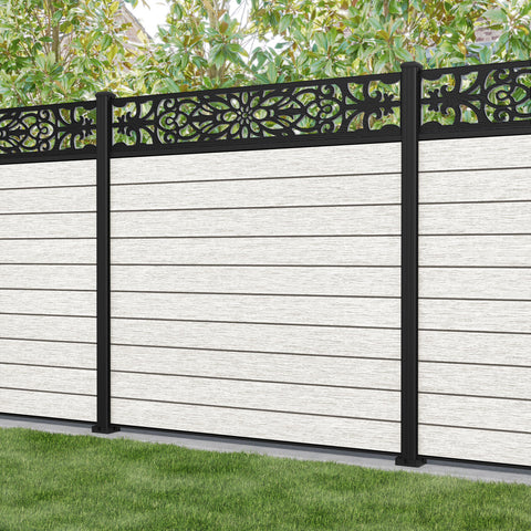 Fusion Windsor Fence Panel - Light Stone - with our aluminium posts