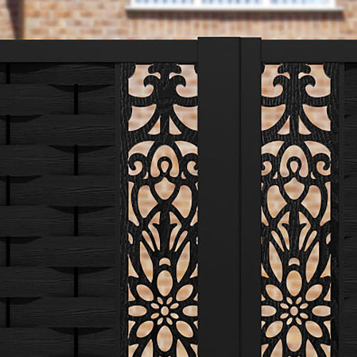Ripple Windsor Straight Top Driveway Gate - Black - Middle Screen