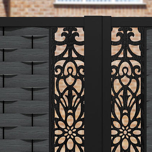 Ripple Windsor Straight Top Driveway Gate - Dark Grey - Middle & End Screen