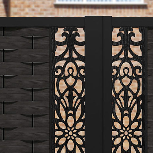 Ripple Windsor Straight Top Driveway Gate - Dark Oak - Middle & End Screen
