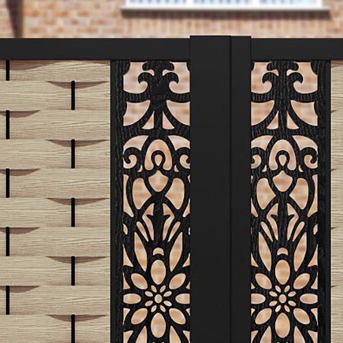 Ripple Windsor Straight Top Driveway Gate - Light Oak - Middle Screen