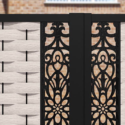 Ripple Windsor Straight Top Driveway Gate - Mid Stone - Middle & End Screen