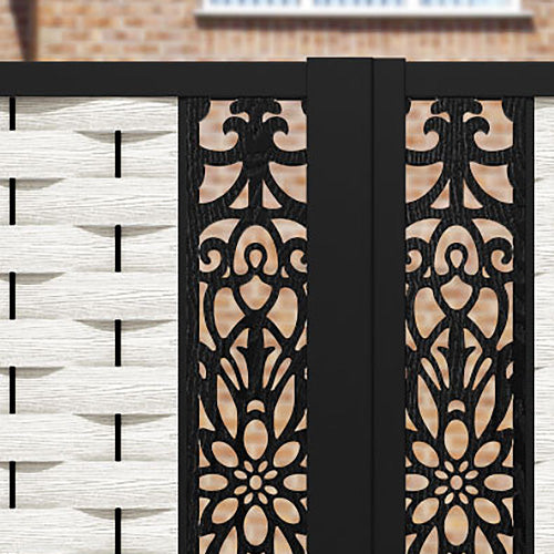 Ripple Windsor Straight Top Driveway Gate - Light Stone - Middle & End Screen