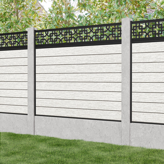 Fusion Zaria Fence Panel - Light Stone - for existing concrete posts