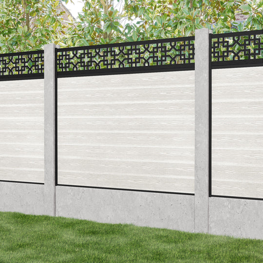 Classic Zaria Fence Panel - Light Stone - for existing concrete posts