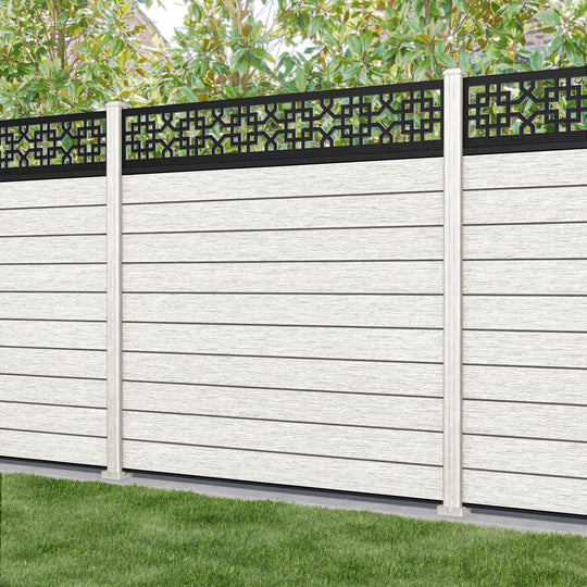Fusion Zaria Fence Panel - Light Stone - with our composite posts