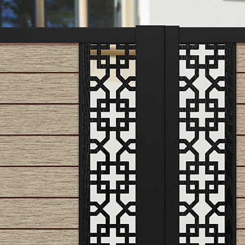 Fusion Zaria Straight Top Driveway Gate - Light Oak - Middle & End Screen