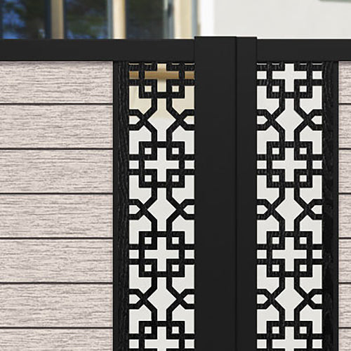 Fusion Zaria Straight Top Driveway Gate - Mid Stone - Middle & End Screen