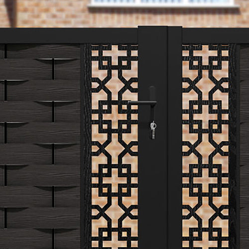 Ripple Zaria Straight Top Driveway Gate - Dark Oak - Middle & End Screen
