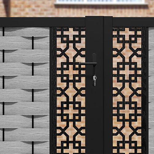 Ripple Zaria Straight Top Driveway Gate - Light Grey - Middle & End Screen