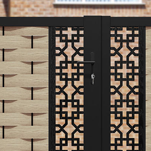 Ripple Zaria Straight Top Driveway Gate - Light Oak - Middle Screen