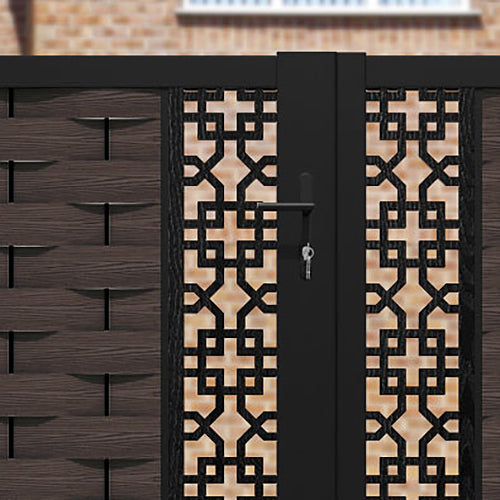 Ripple Zaria Straight Top Driveway Gate - Mid Brown - Middle Screen