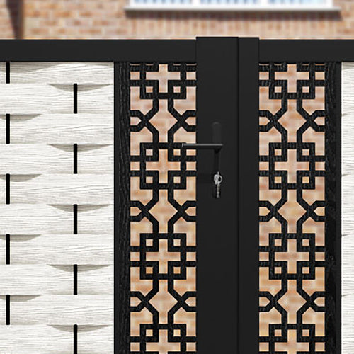 Ripple Zaria Straight Top Driveway Gate - Light Stone - Middle & End Screen