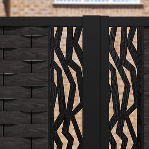 Ripple Zenith Straight Top Driveway Gate - Dark Oak - Middle & End Screen