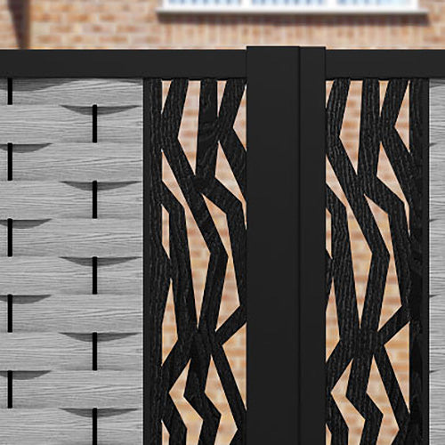 Ripple Zenith Straight Top Driveway Gate - Light Grey - Middle & End Screen