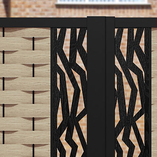 Ripple Zenith Straight Top Driveway Gate - Light Oak - Middle Screen