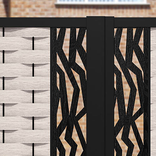 Ripple Zenith Straight Top Driveway Gate - Light Stone - Middle & End Screen