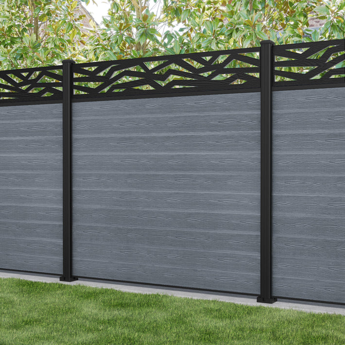Classic Zenith Fence Panel - Anthracite - with our aluminium posts