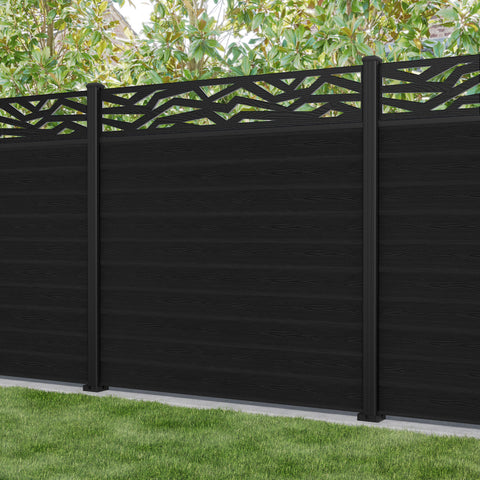 Classic Zenith Fence Panel - Black - with our aluminium posts