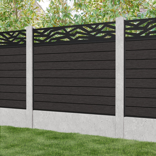 Fusion Zenith Fence Panel - Dark Oak - for existing concrete posts