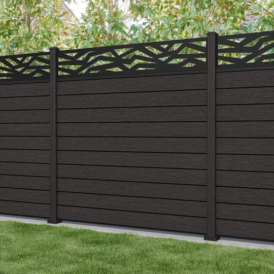 Fusion Zenith Fence Panel - Dark Oak - with our composite posts