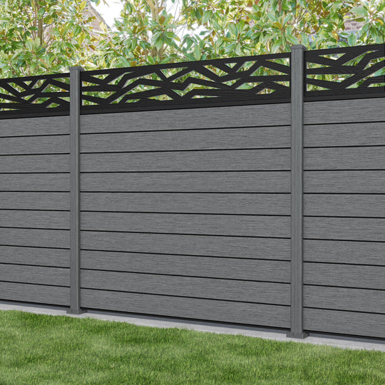 Fusion Zenith Fence Panel - Mid Grey - with our composite posts