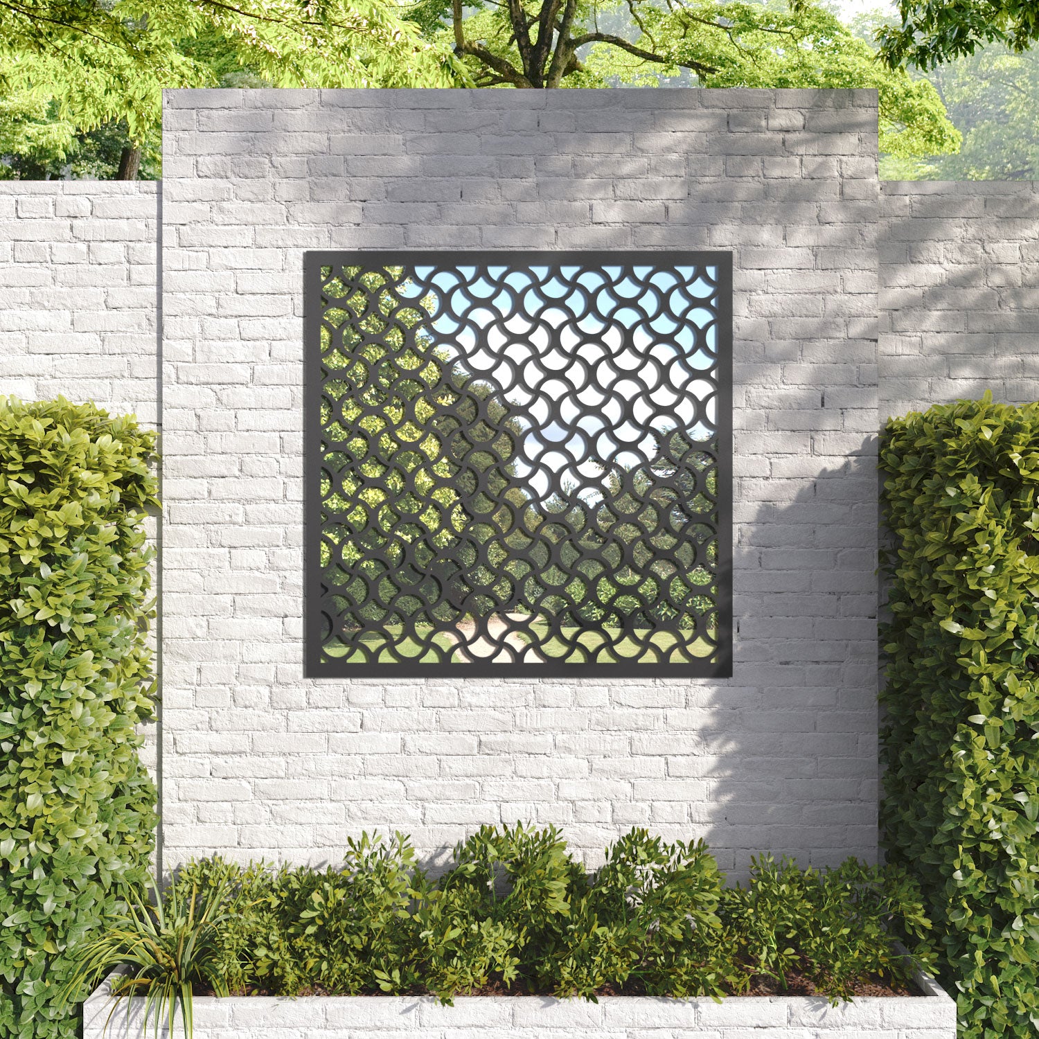 Vida outdoor decorative mirrored panel