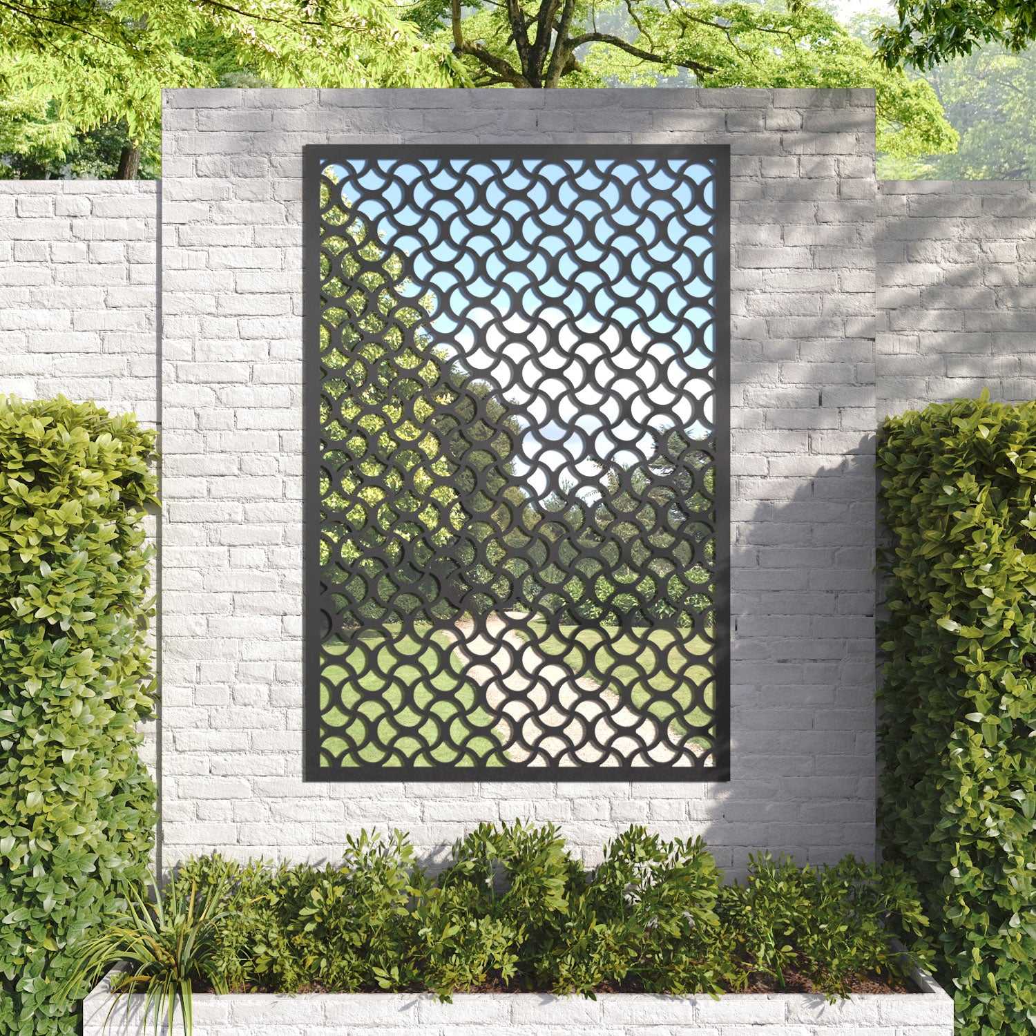 Vida outdoor decorative mirrored panel