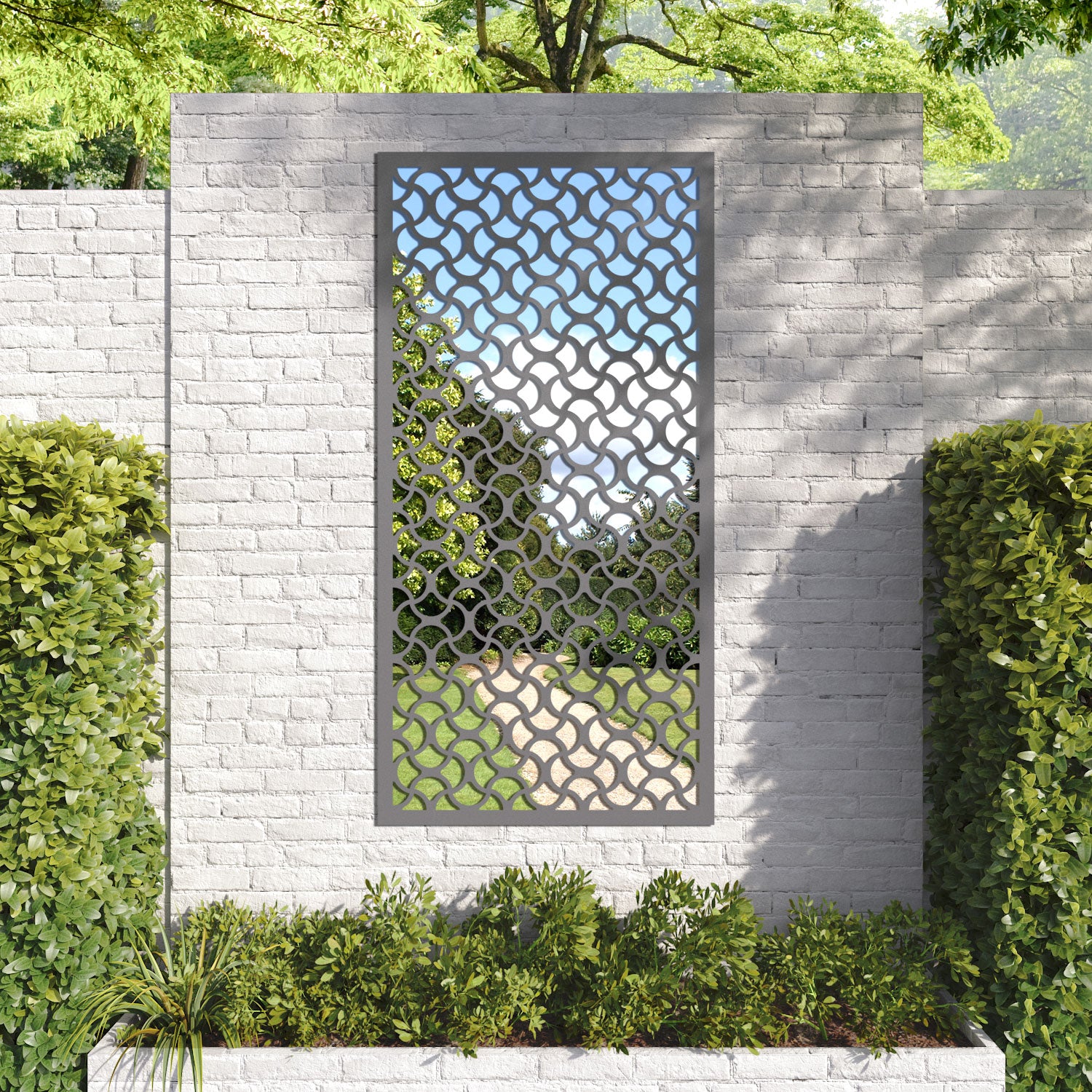 Vida outdoor decorative mirrored panel