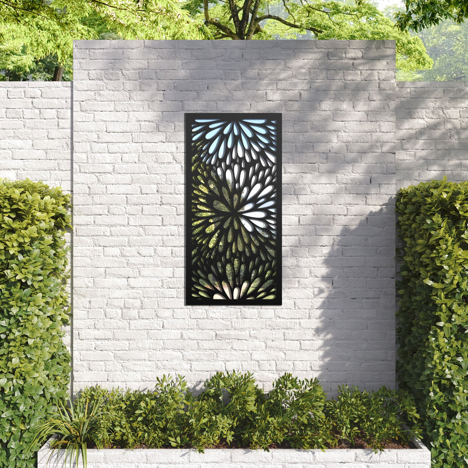 Blossom outdoor decorative mirrored panel
