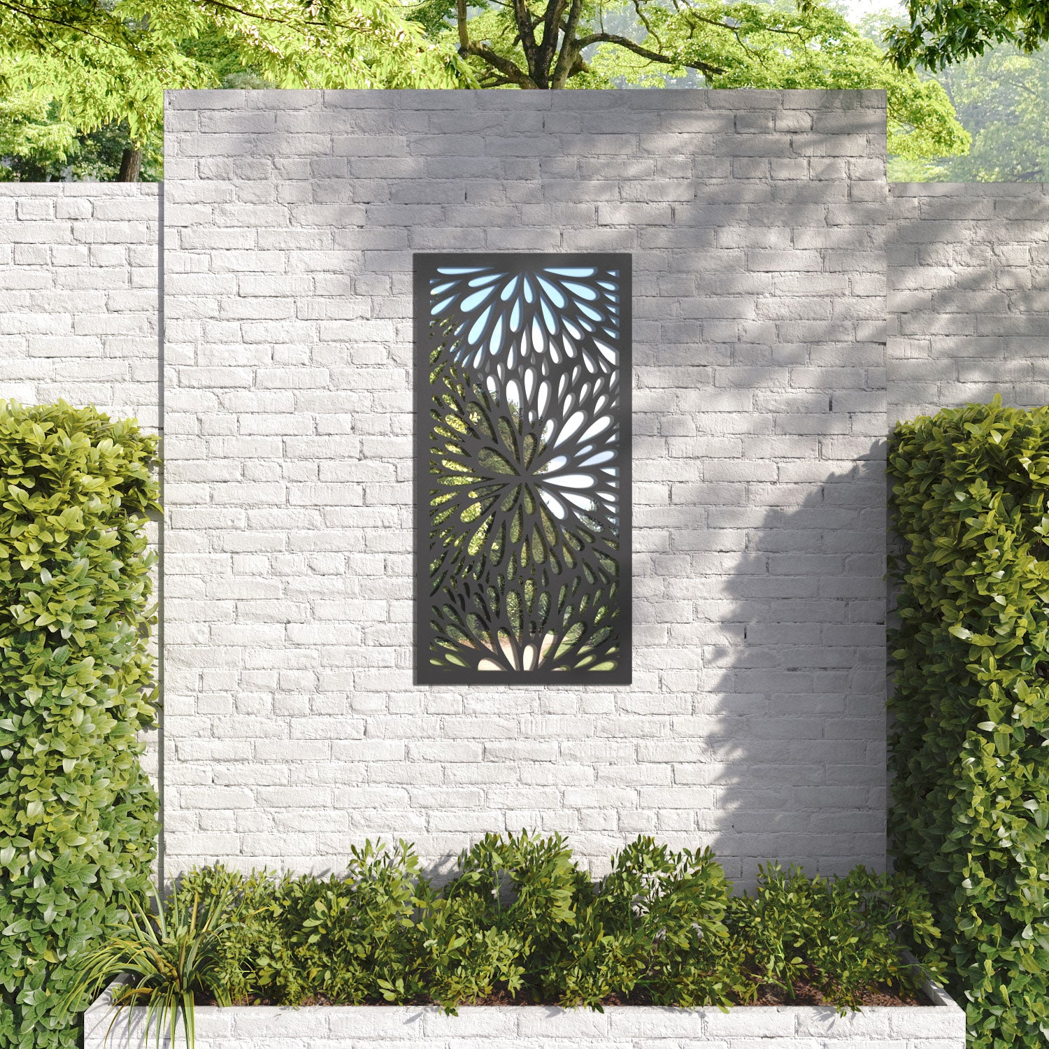 Blossom outdoor decorative mirrored panel