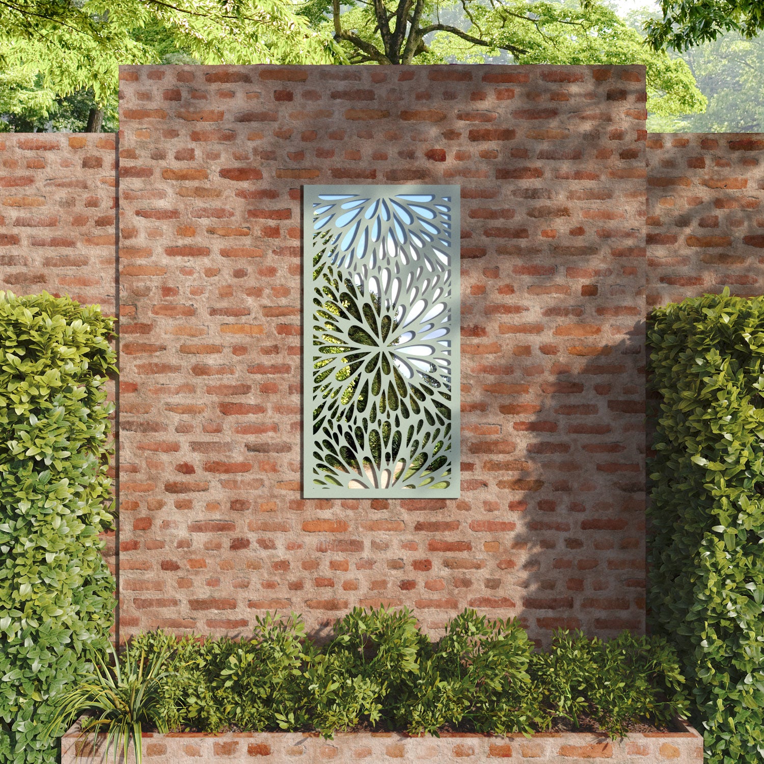Blossom outdoor decorative mirrored panel