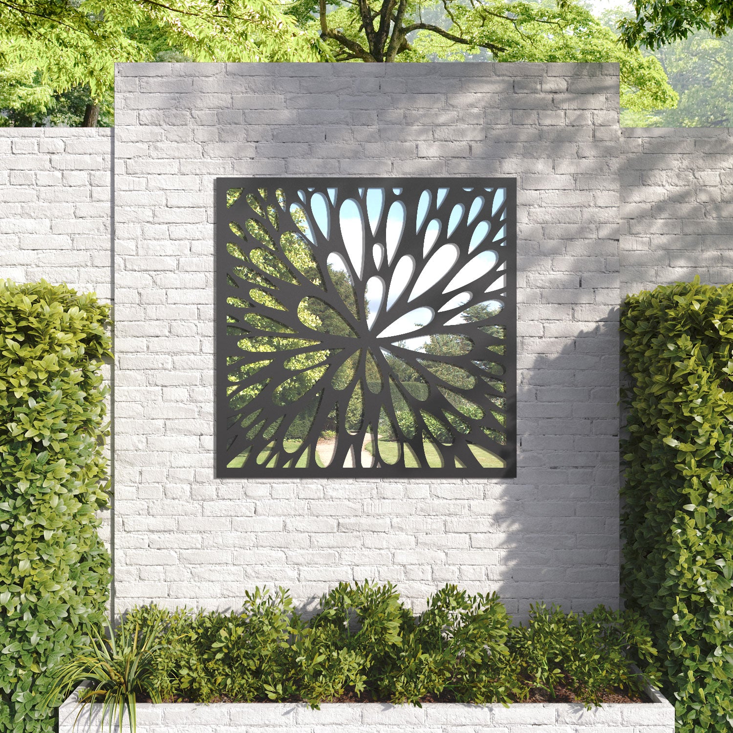 Blossom outdoor decorative mirrored panel