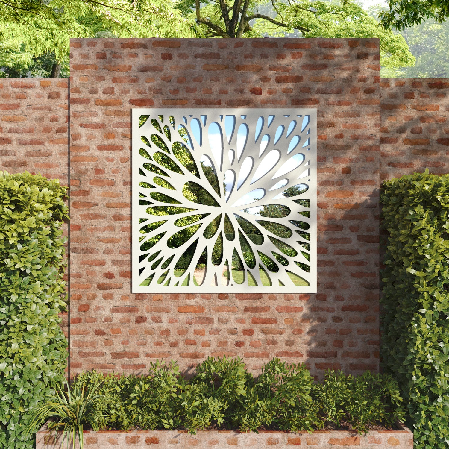 Blossom outdoor decorative mirrored panel